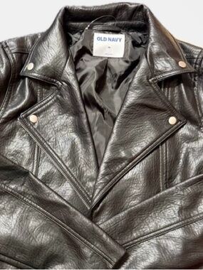 Old Navy New Without Tag Women's Black Faux Leather Moto Jacket Size M
